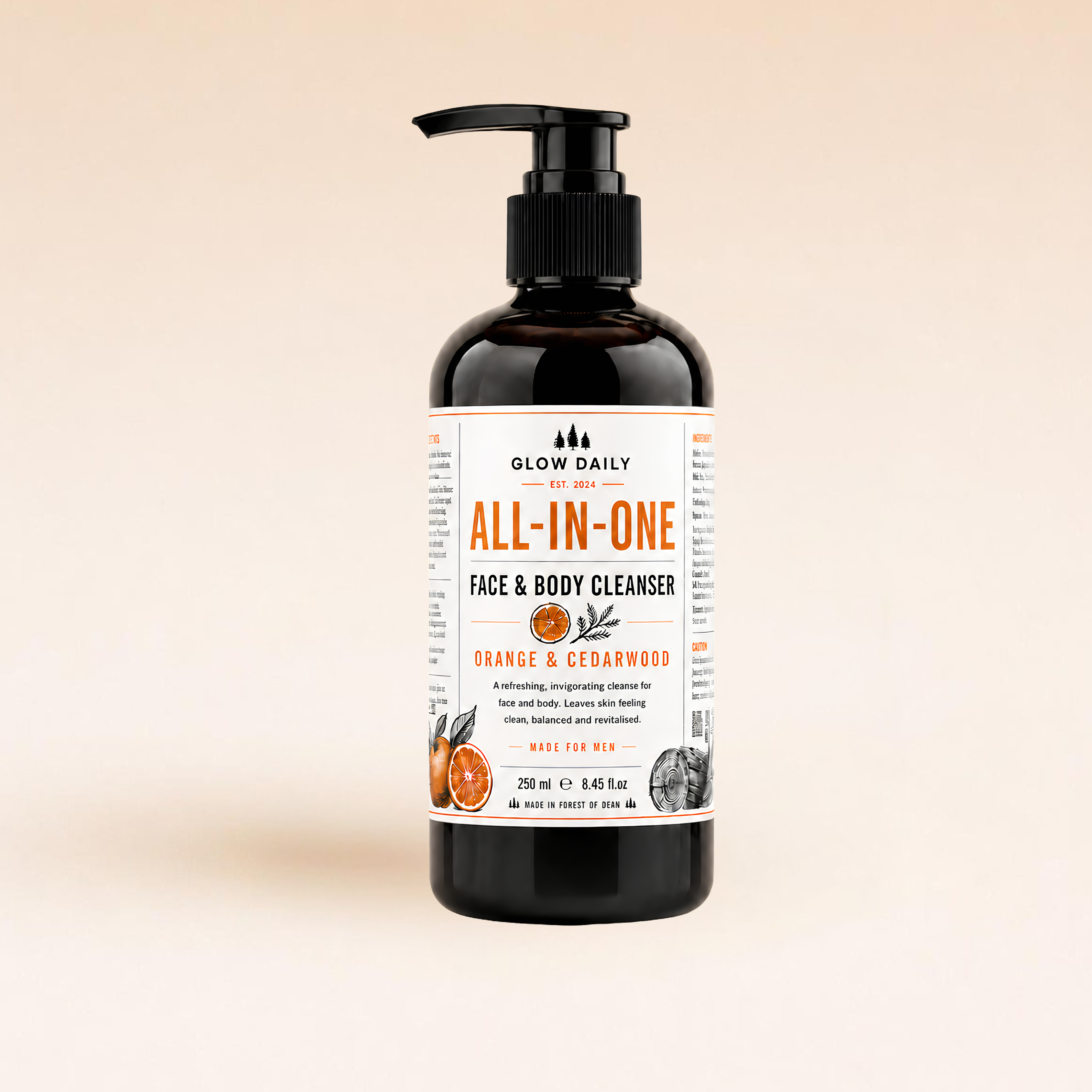 All-in-One Face & Body Wash for Men – Orange & Cedarwood