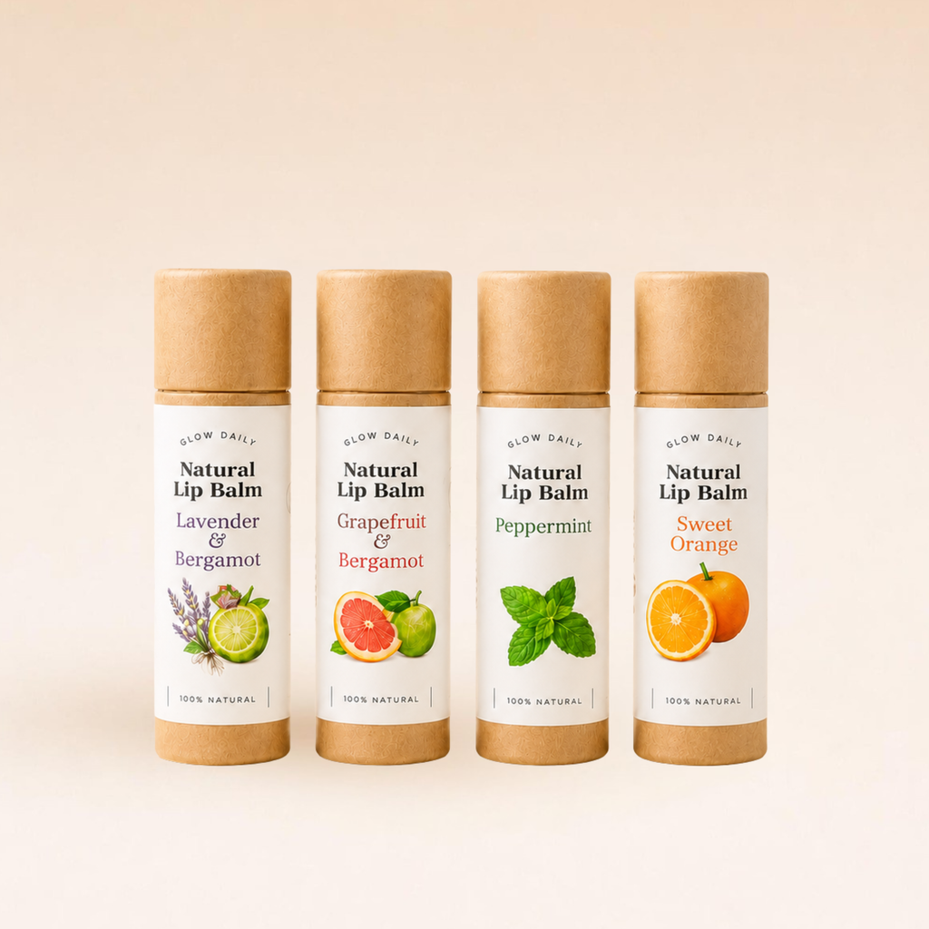 Natural Lip Balm Gift Set – Set of 4 Scents in Gift Box