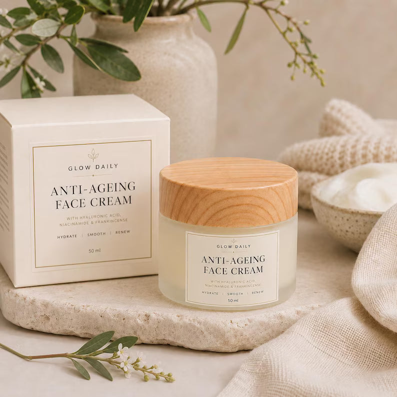 Anti-Ageing Face Cream – Hyaluronic Acid, Niacinamide & Rosehip