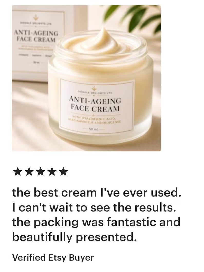 Anti-Ageing Face Cream – Hyaluronic Acid, Niacinamide & Rosehip
