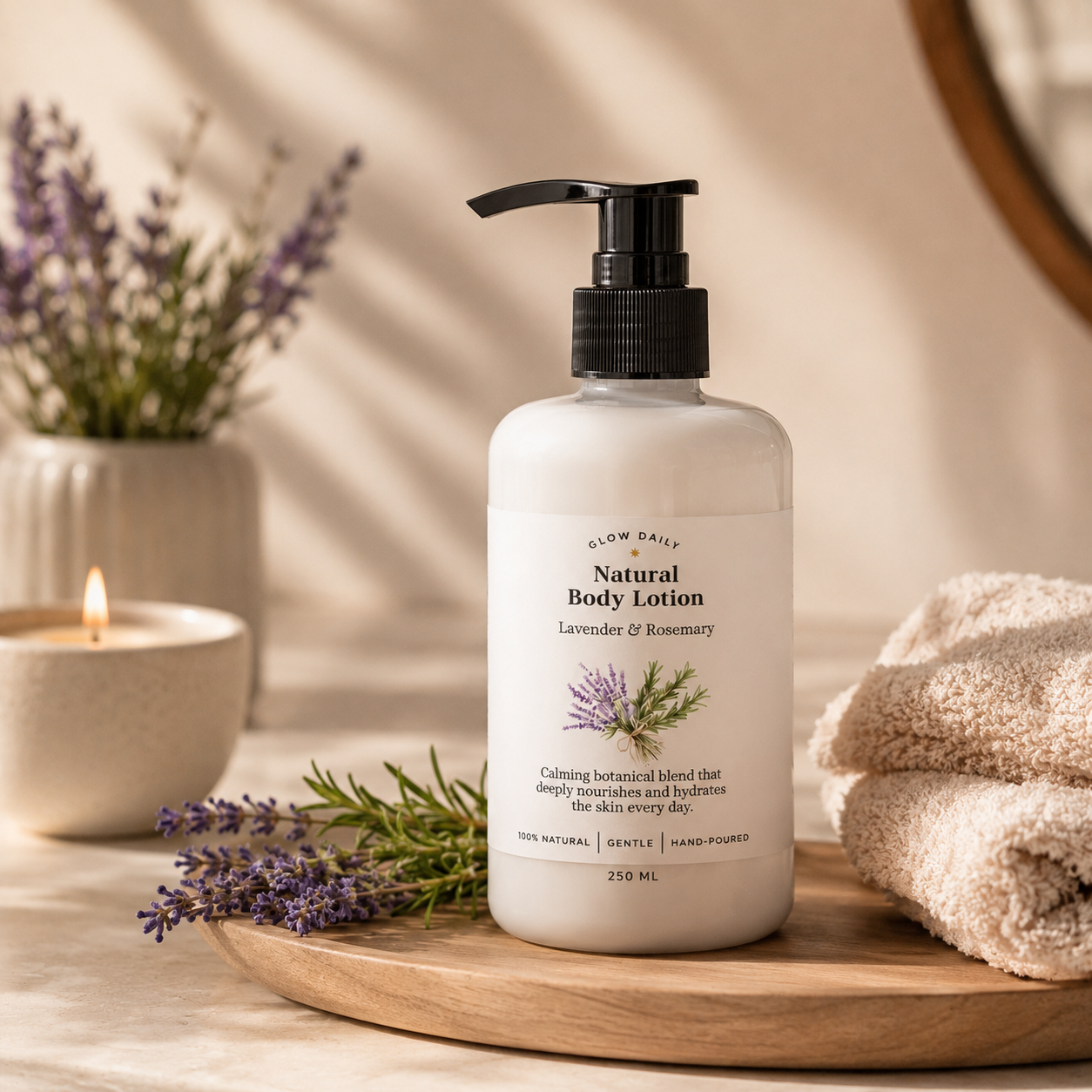 Natural Body Lotion – Lavender & Rosemary or Sweet Orange & Grapefruit