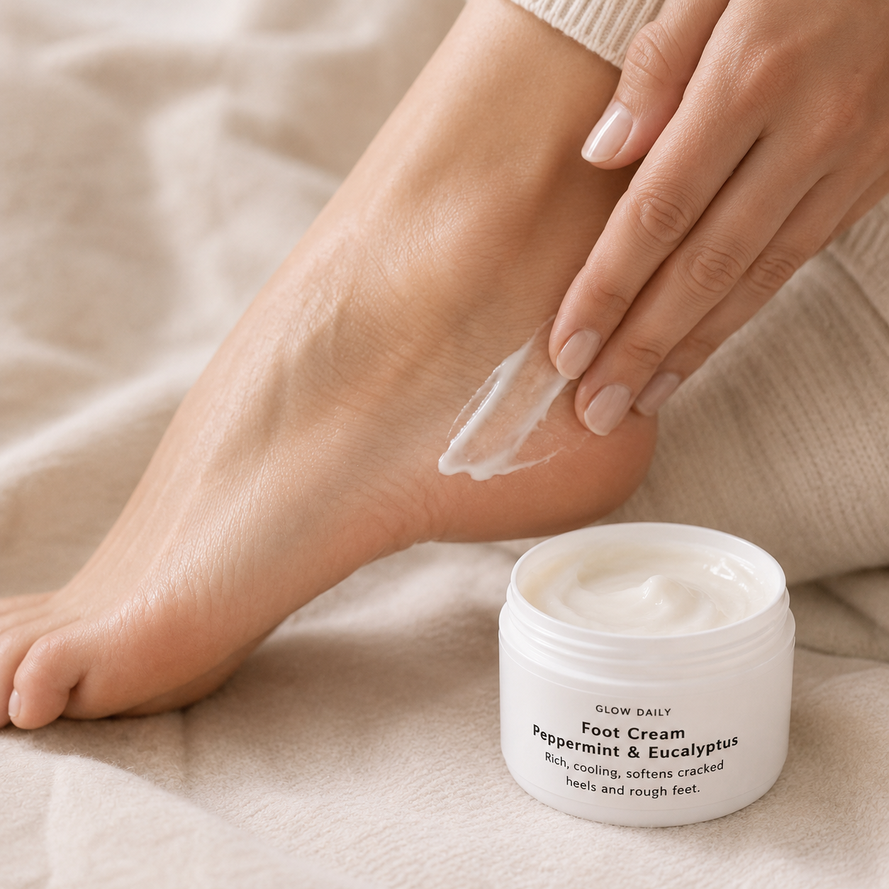 Natural Foot Cream – Peppermint & Eucalyptus Cracked Heel Relief