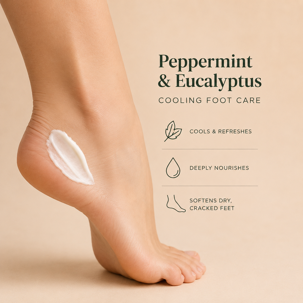 Natural Foot Cream – Peppermint & Eucalyptus Cracked Heel Relief