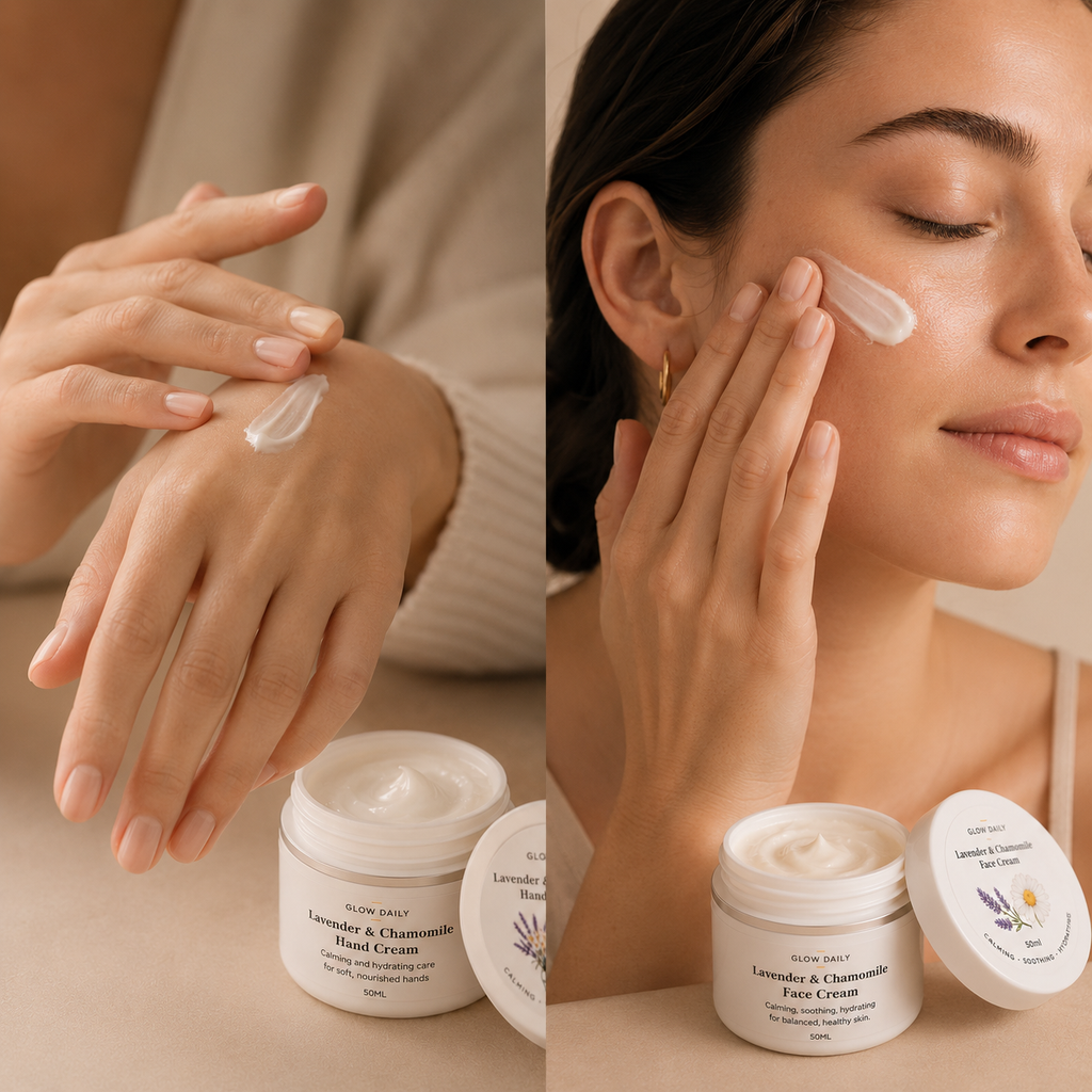 Lavender & Chamomile Face & Hand Cream Bundle – Calming Gift Set