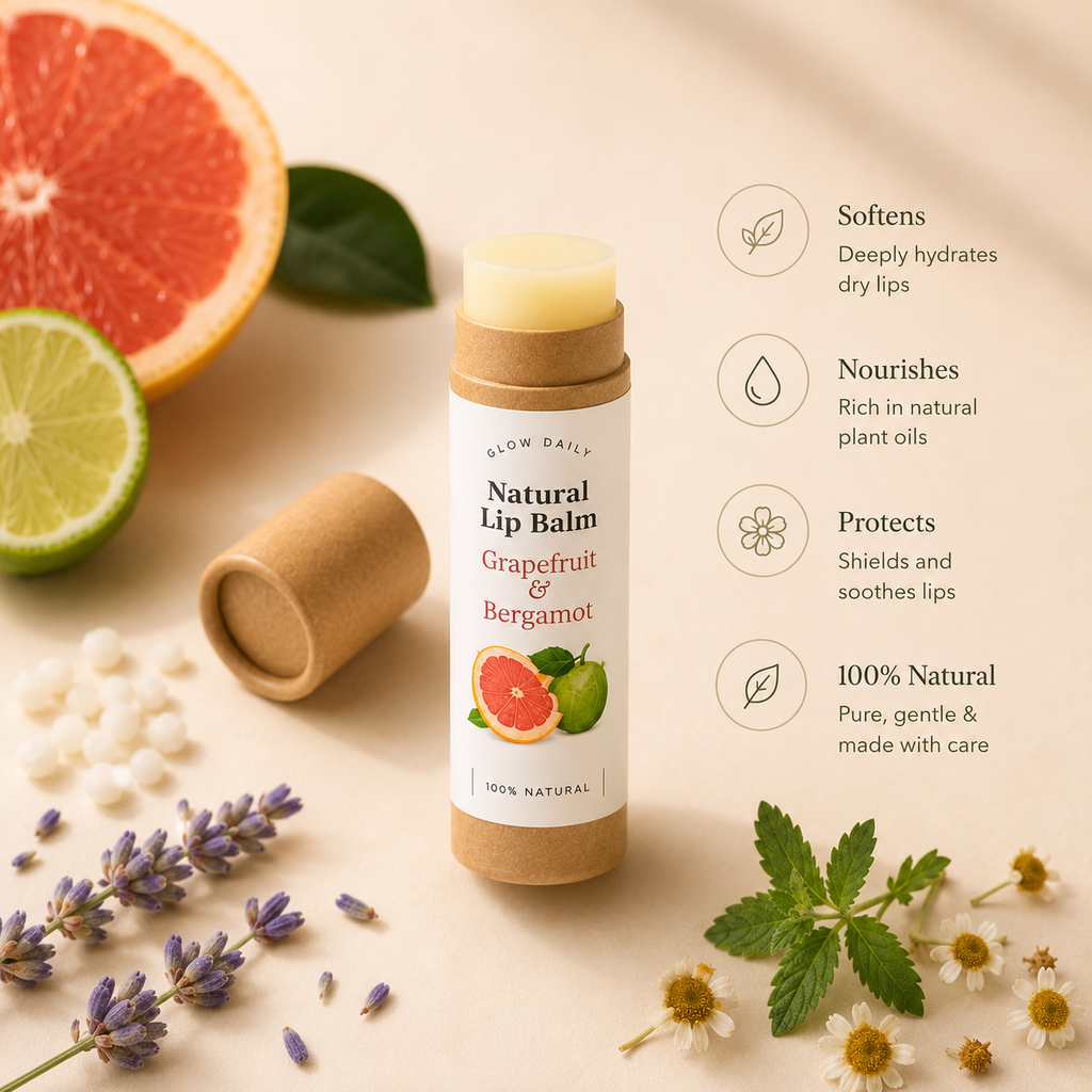 Natural Lip Balm Gift Set – Set of 4 Scents in Gift Box