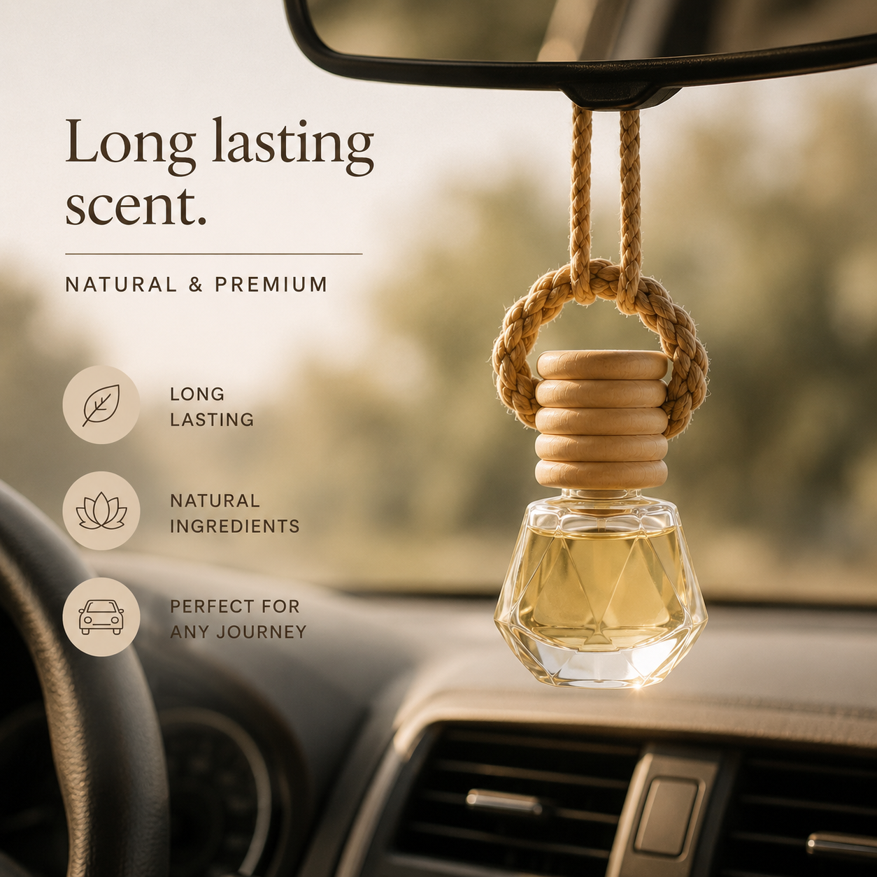 Hanging Car Diffuser – Natural Long Lasting Air Freshener