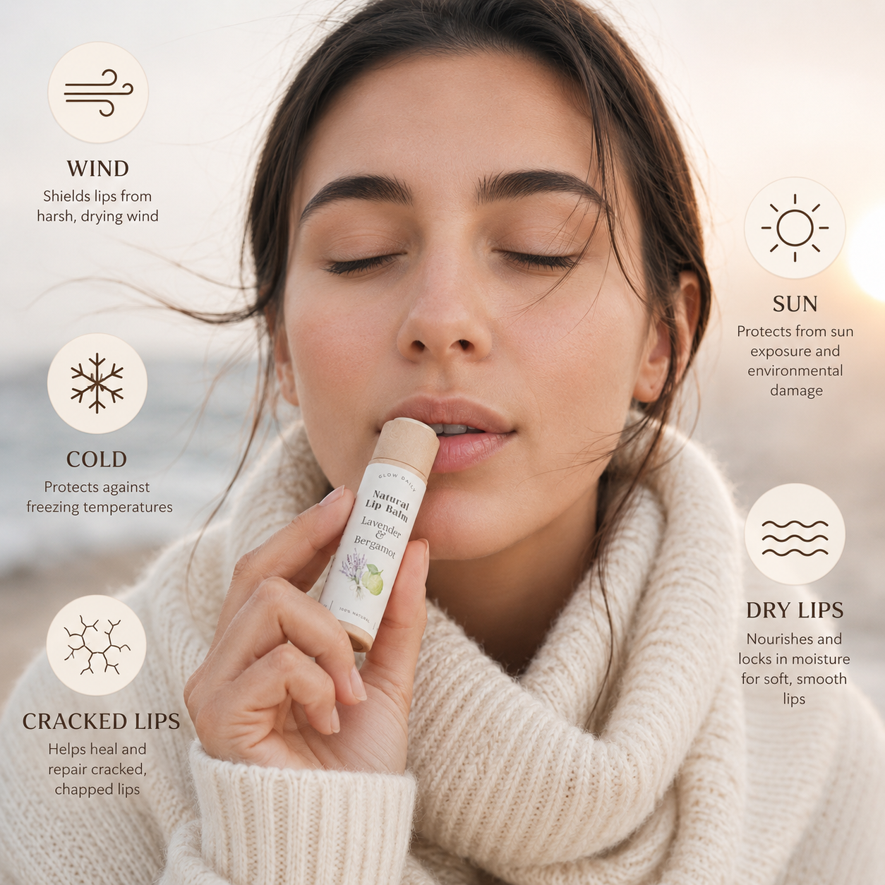 Natural Lip Balm – Lavender, Grapefruit, Sweet Orange or Peppermint