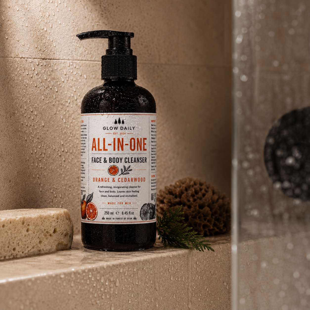 Face & Body Wash for Men All-in-One - Orange & Cedarwood