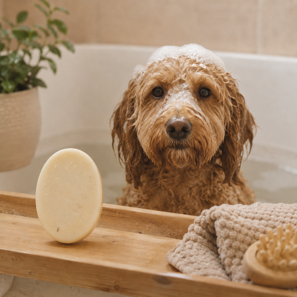 Natural Oatmeal Dog Shampoo Bar – Gentle Soothing Wash for Sensitive Skin