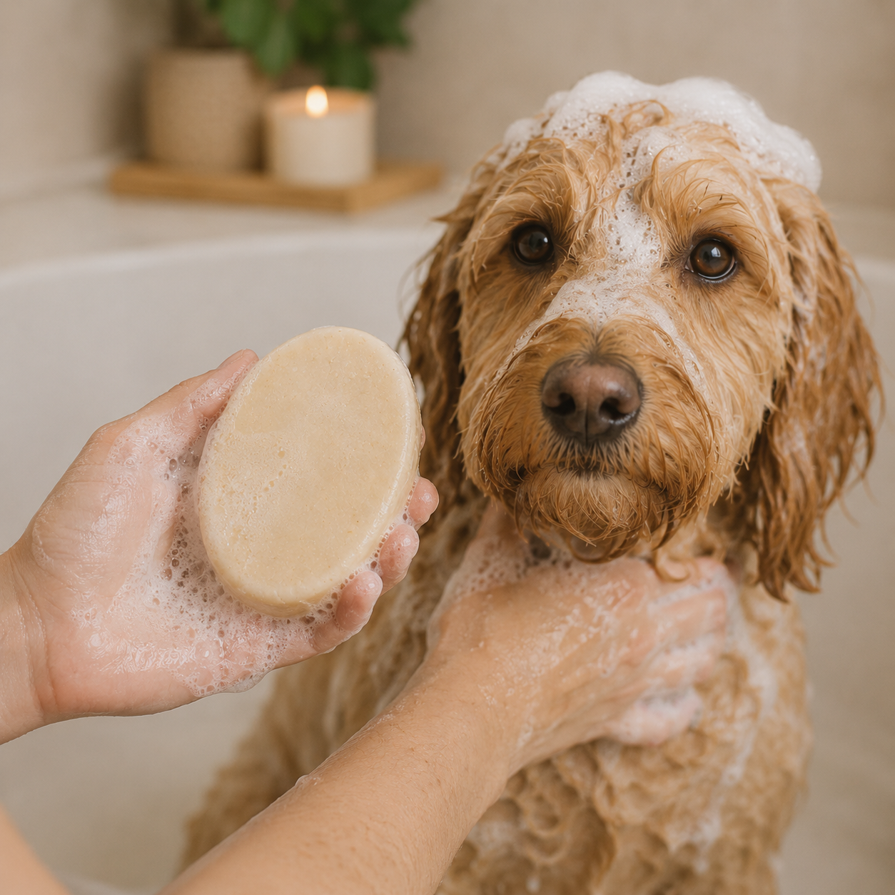 Natural Oatmeal Dog Shampoo Bar – Gentle Soothing Wash for Sensitive Skin