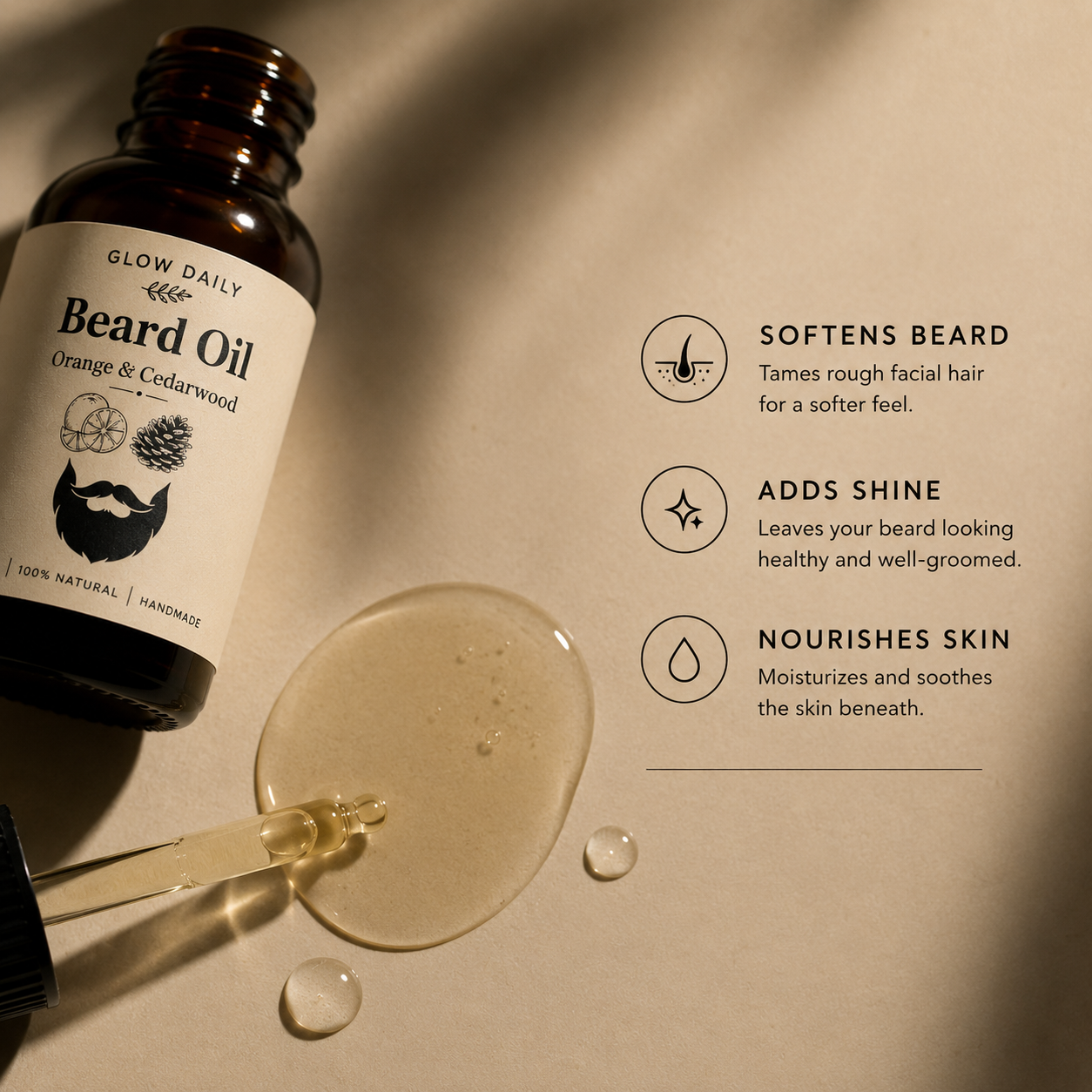 Natural Beard Oil – Soften, Condition & Nourish
