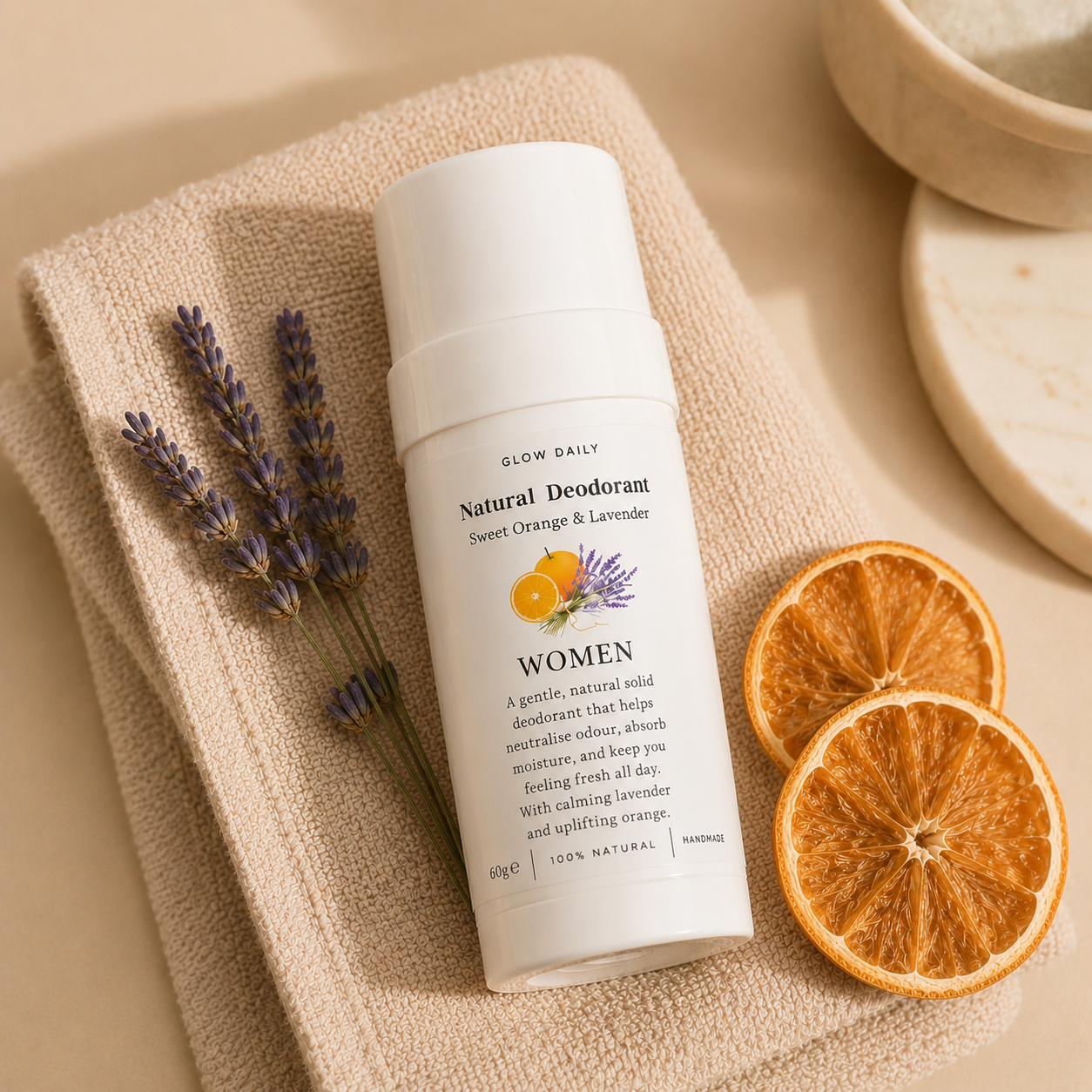 Natural Deodorant for Women – Sweet Orange & Lavender