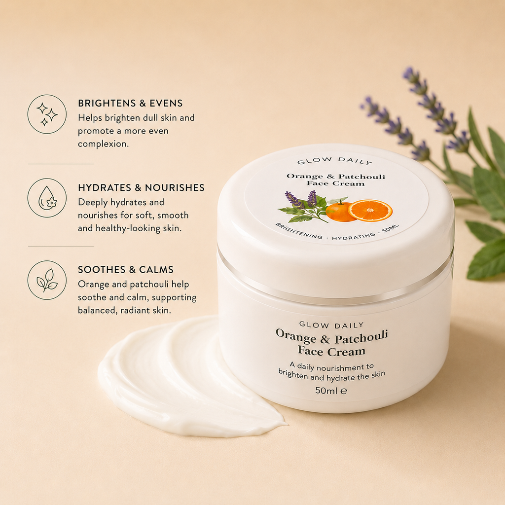 Natural Skincare Gift Set – Hand, Face & Foot Cream – Orange & Patchouli
