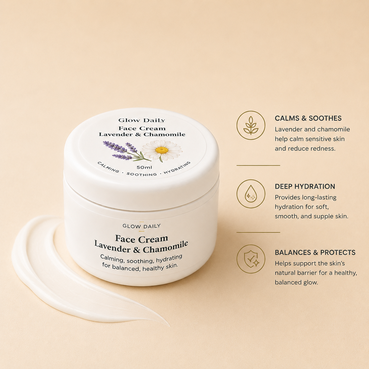 Natural Skincare Gift Set – Hand, Face & Foot Cream - Lavender & Chamomile