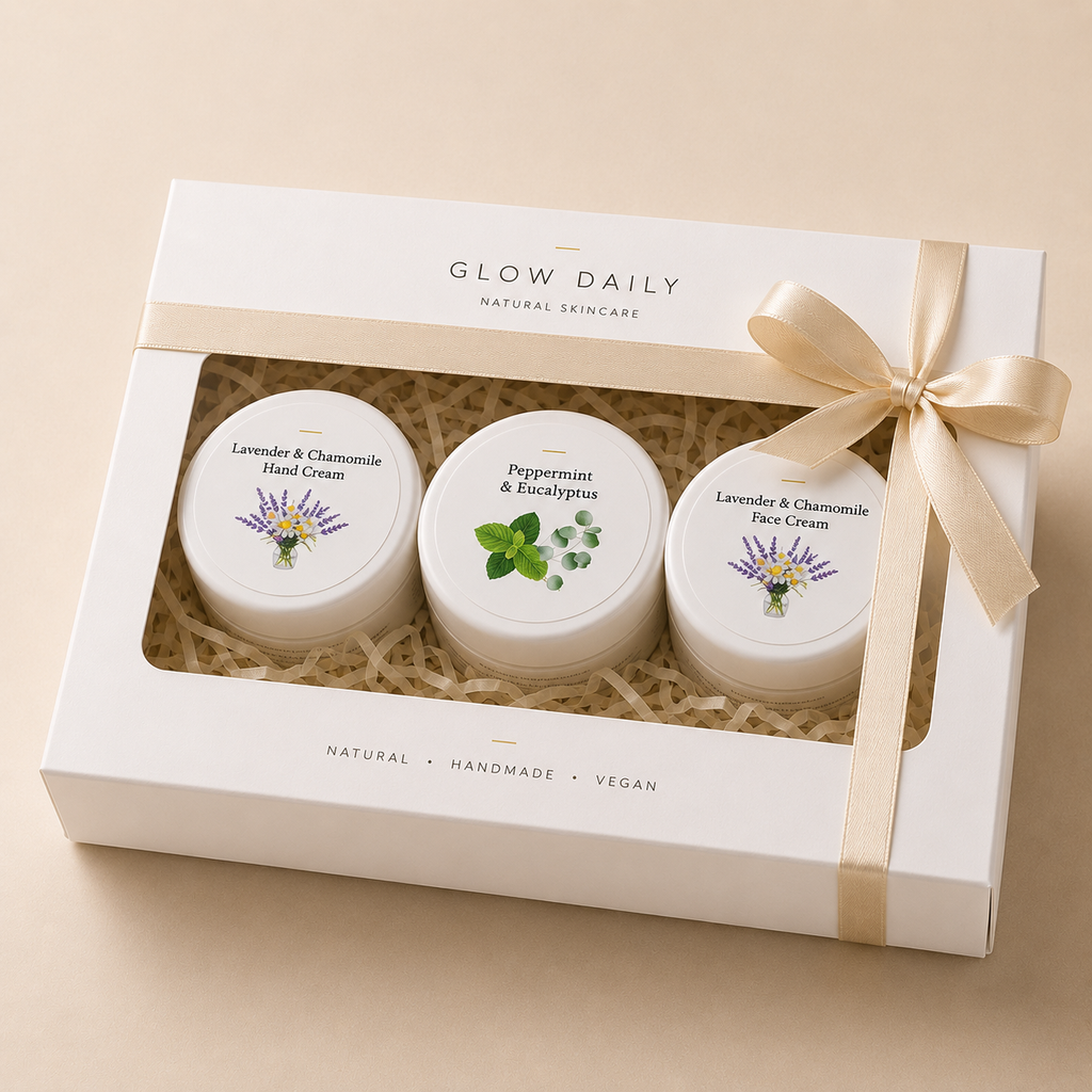 Natural Skincare Gift Set – Hand, Face & Foot Cream - Lavender & Chamomile