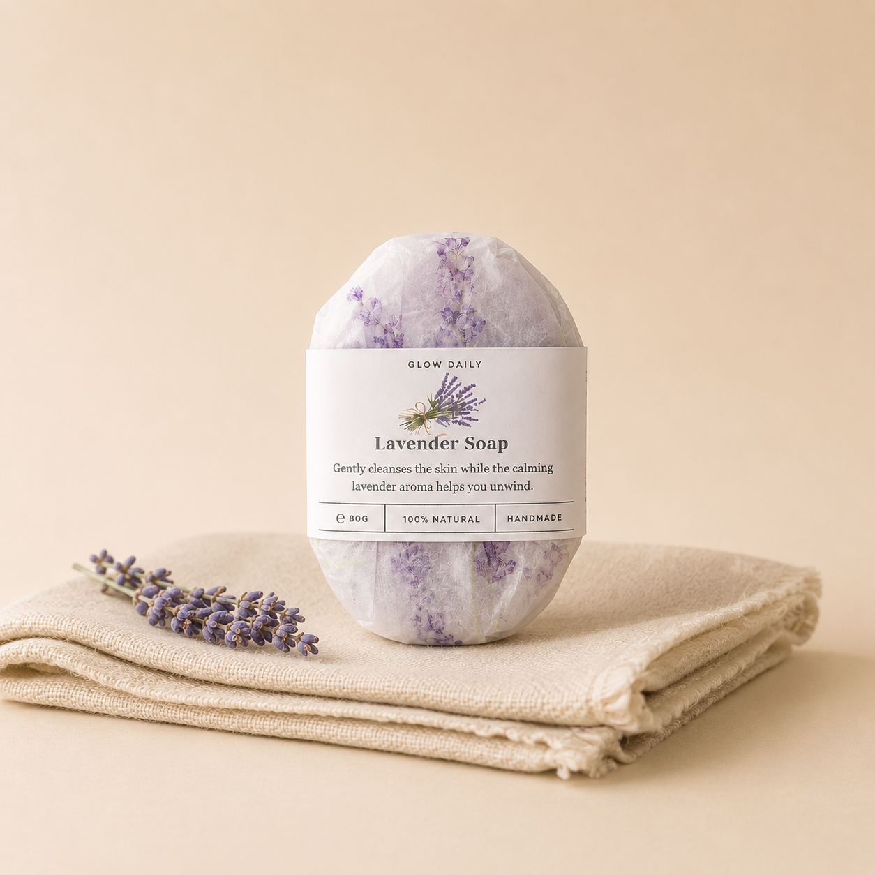 Natural Handmade Soap Bar – Peppermint, Lavender, Orange or Honey & Oatmeal