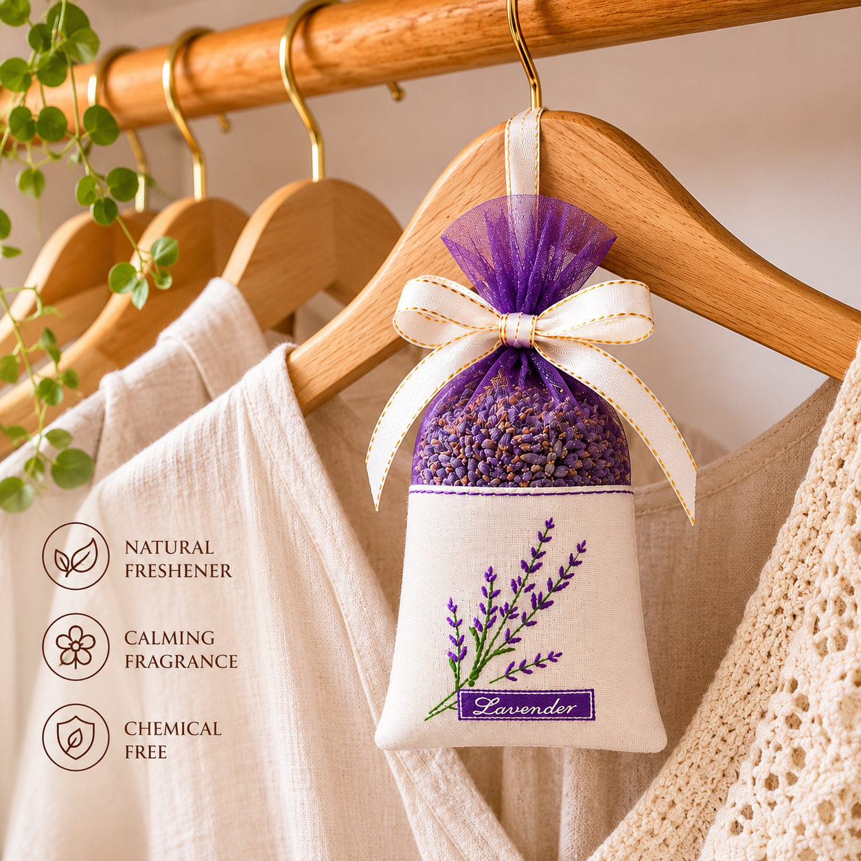 Dried Lavender Bag – Pillow Sachet and Wardrobe Freshener