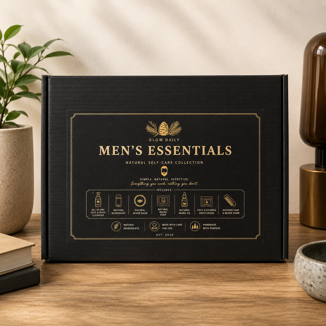 Title Men's Natural Grooming Gift Set – Orange & Cedarwood 7 Piece Collection