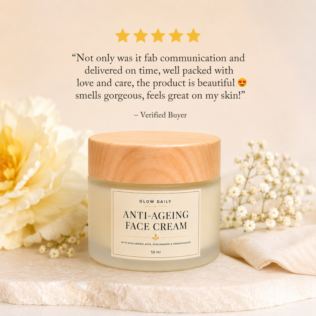 Anti-Ageing Face Cream – Hyaluronic Acid, Niacinamide & Rosehip