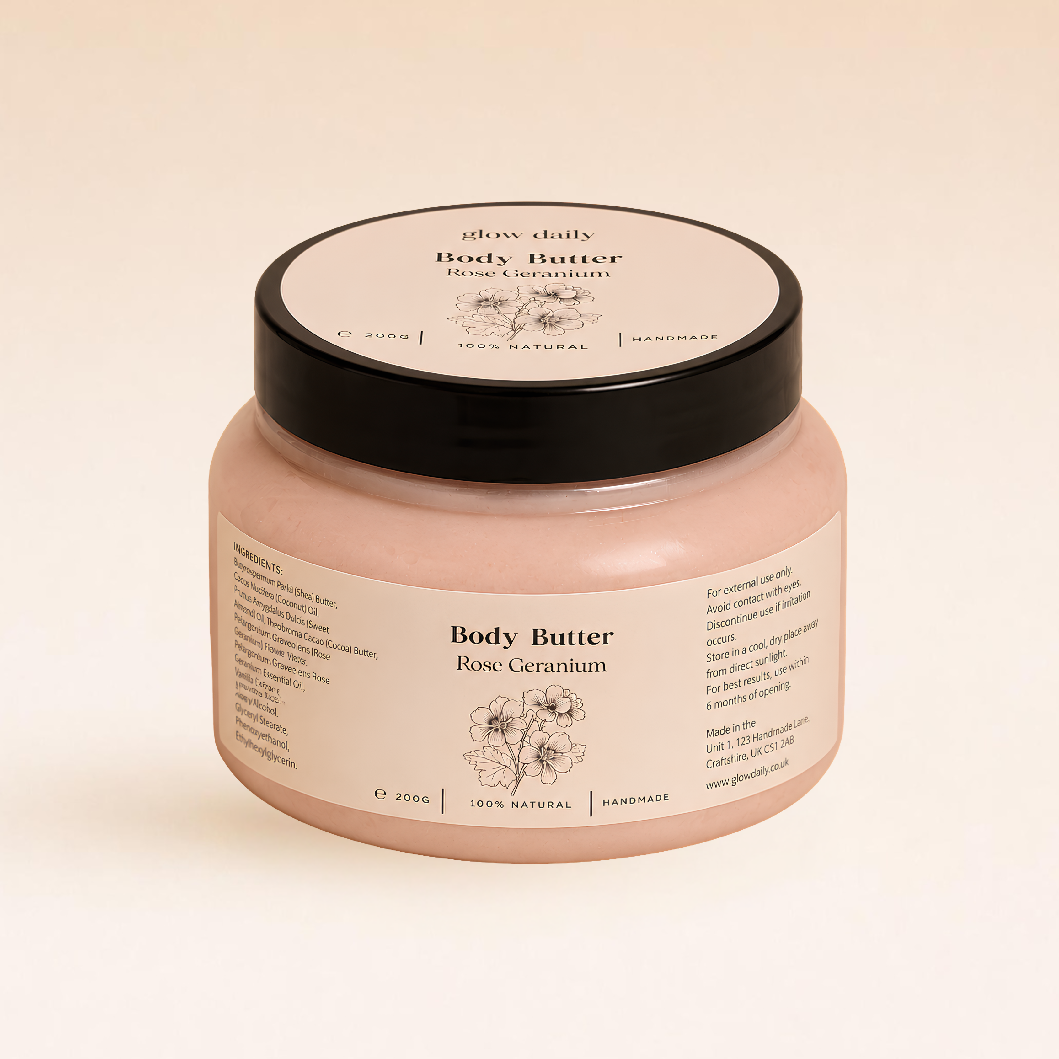 Natural Whipped Body Butter – Rose Geranium