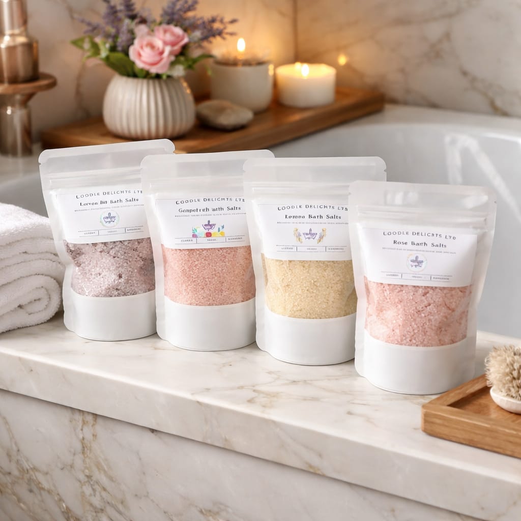 Natural Bath Salts – Rose, Grapefruit, Lemon or Lavender