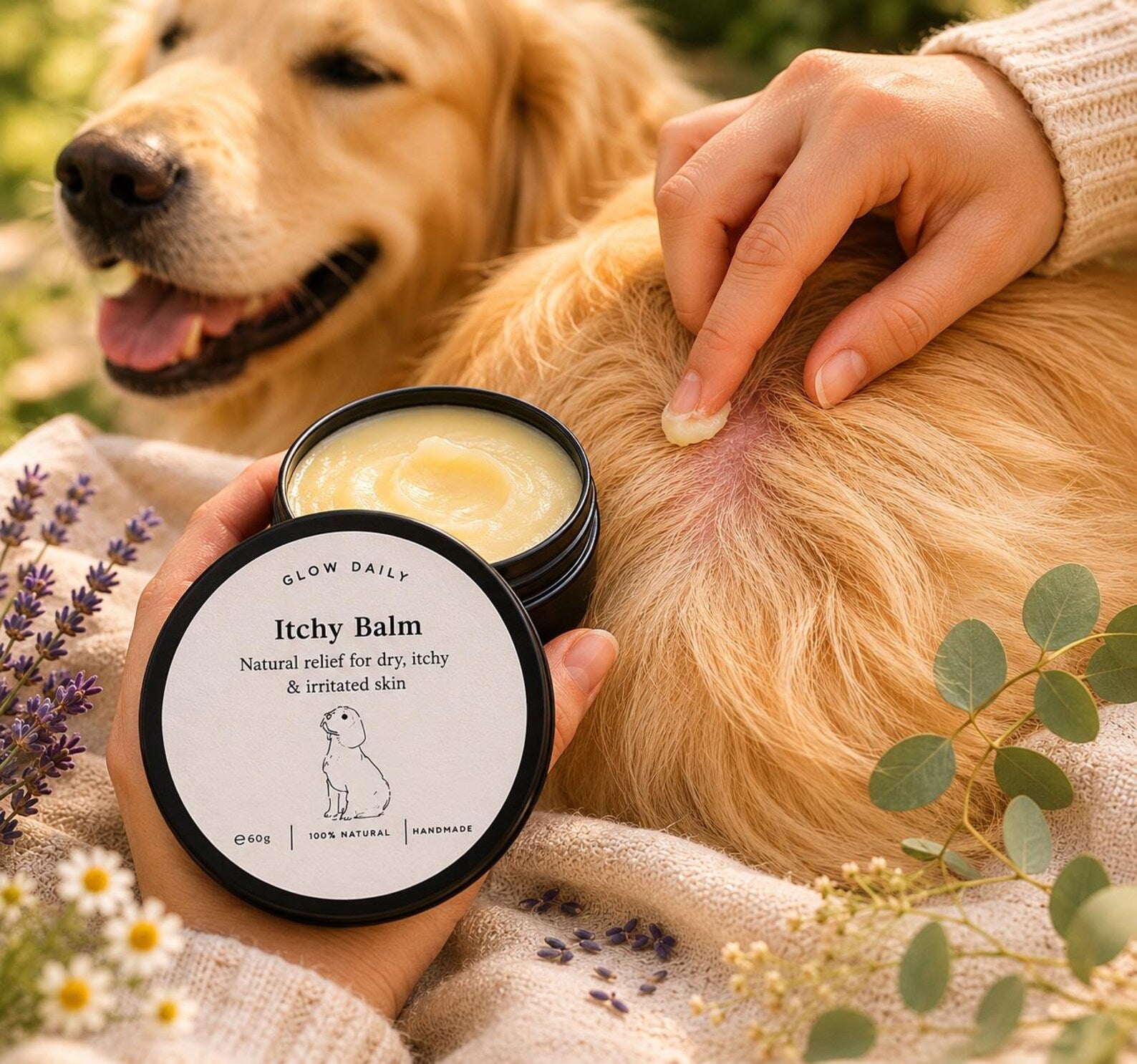 Natural Dog Care Gift Set – Shampoo Bar, Paw Balm & Skin Balm