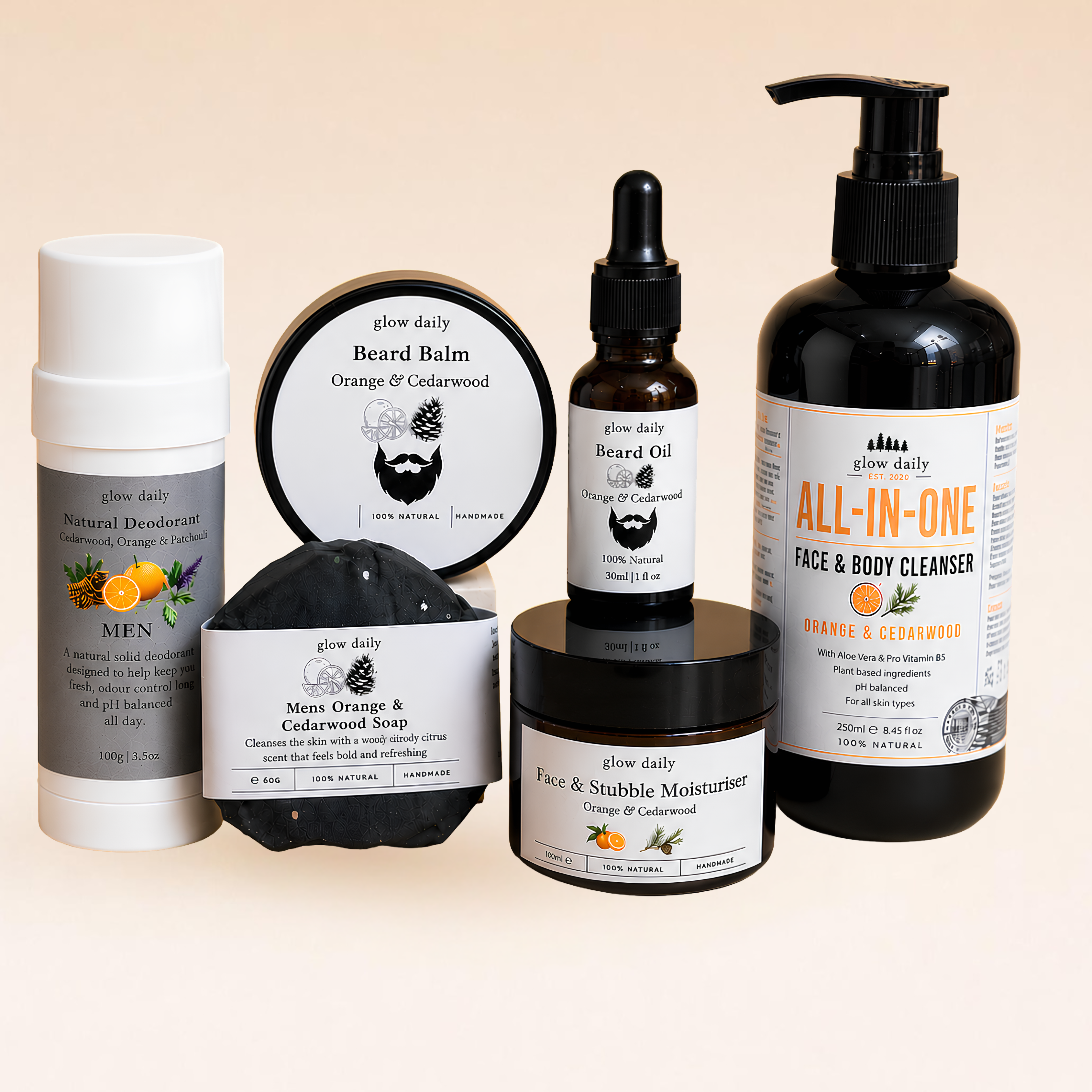 Title Men's Natural Grooming Gift Set – Orange & Cedarwood 7 Piece Collection