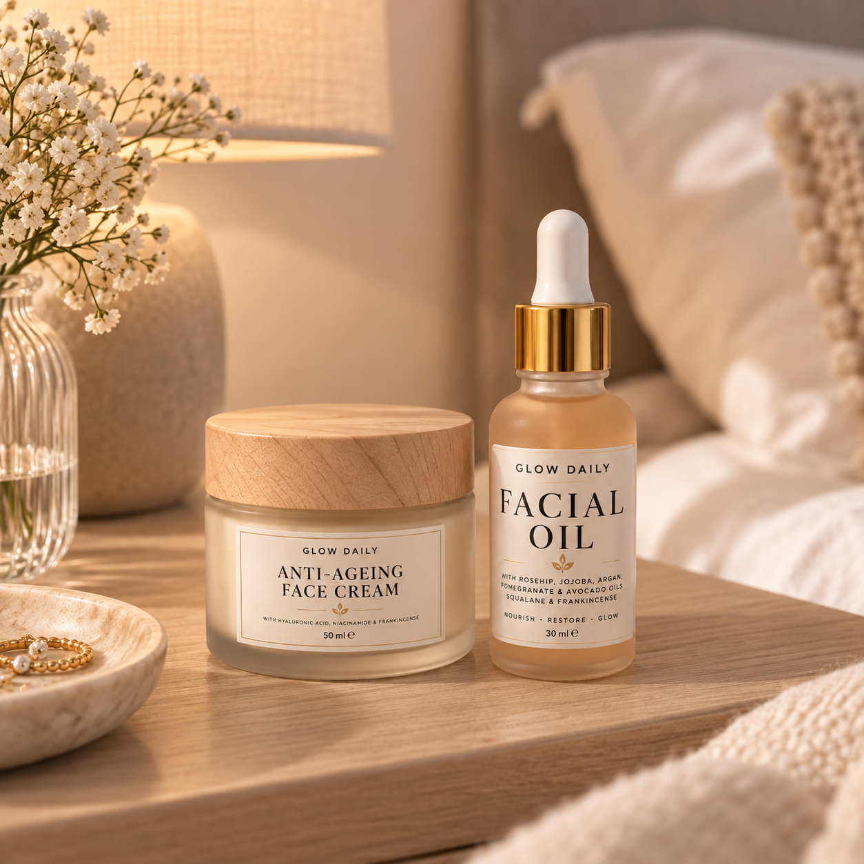 Luxury Duo Facial Ritual – Anti-Ageing Face Cream & Facial Oil