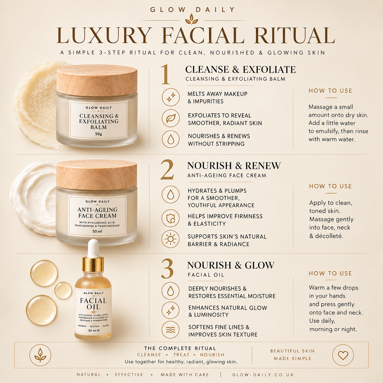 The Luxury Facial Ritual | 3-Step Natural Skincare Set